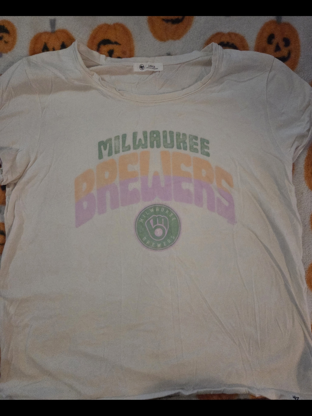 Milwaukee Brewers Womens Cream Graphic Tee
